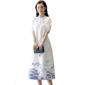 Chinese Women Qipao Cheongsam Embroidery dress